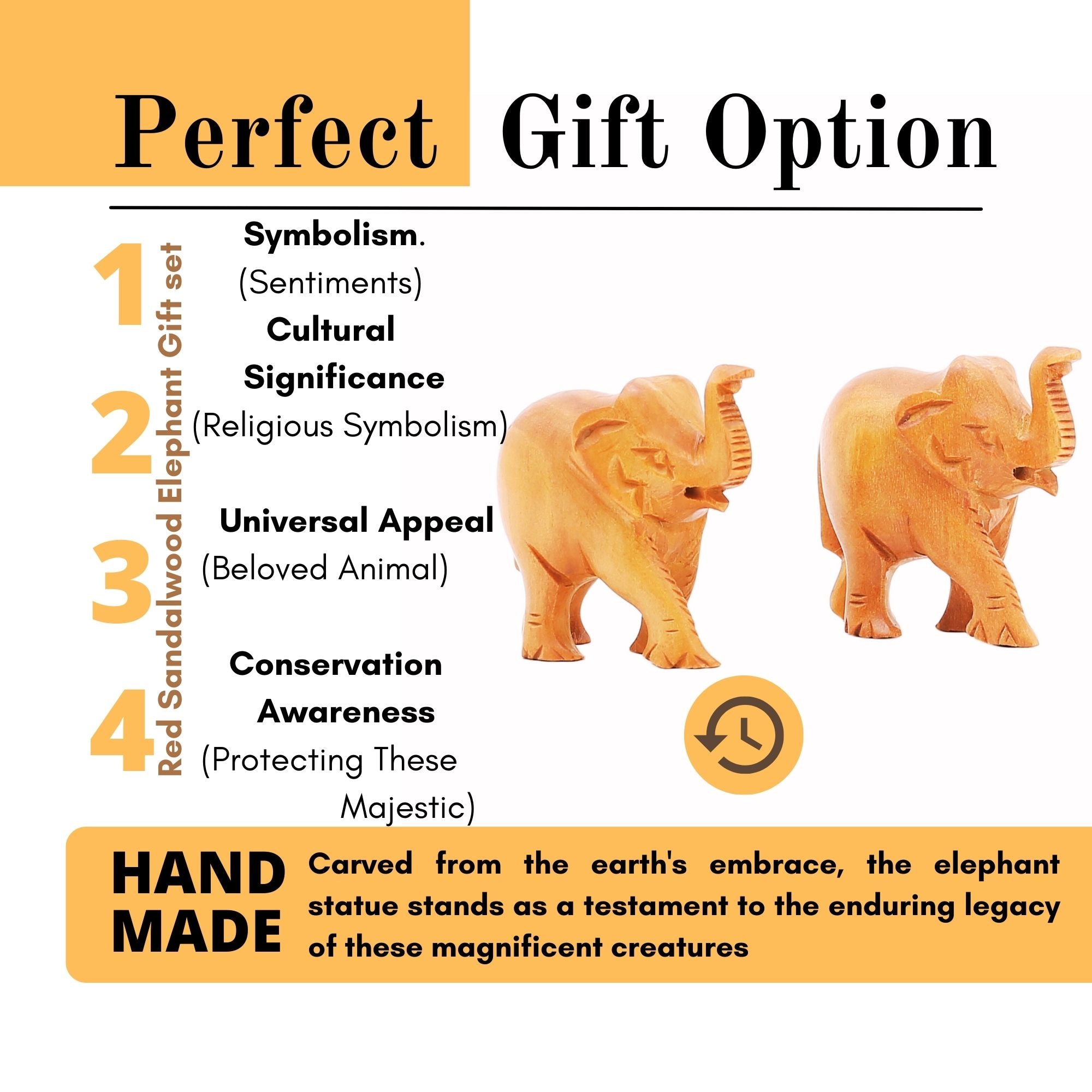 RDK Natural Sandalwood 3 Inch Elephant Pair